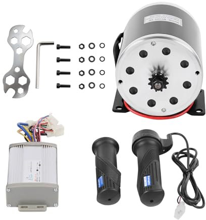 Elektromotor Set, 800W 36V DC Bürstenmotor Controller mit Regler und Schraubenschlüssel Steuereinheit Gasgriff für Elektro Scooter Go-Karts Fahrräder
