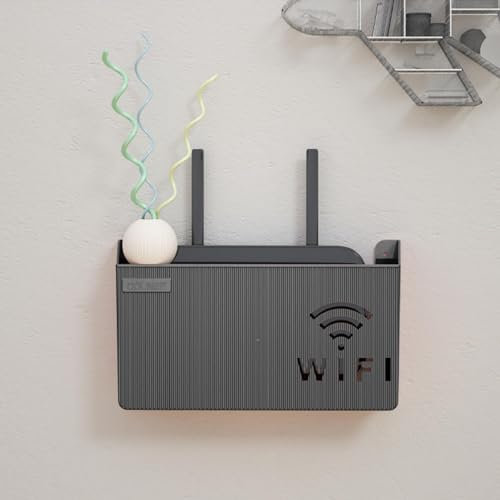 Wifi Router Storage Box | Router Wireless Rack | Wifi Montato a Parete Scatola di Immagazzinaggio Router Storage Router Mensola Galleggiante Organizer Rack per Casa Soggiorno Decorazione Parete