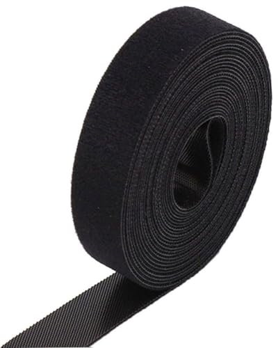 5m Klett Kabelbinder, 25mm Breit Kabelbinder, Schwarz Klettband, Wiederverschließbar Klettverschluss Band, Klettkabelbinder für Kabel Organizer, Kabelmanagement, Cable Ties Tape black