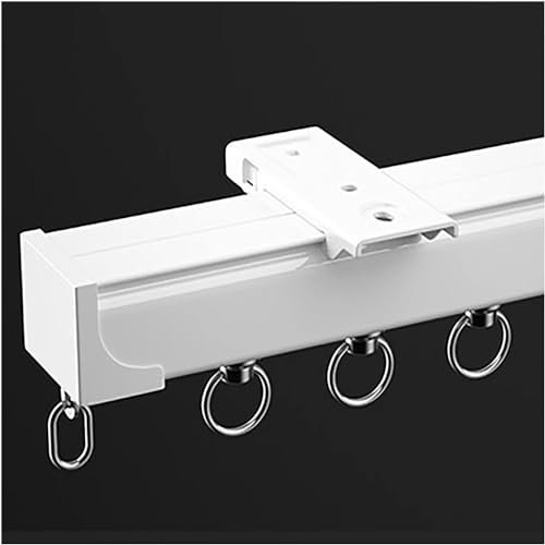 Vorhangschienen und Beschläge für schwere Vorhänge, leise Schieber, Deckenvorhangschienen-Set für Etagenbett/Wohnmobil-Dusche, weiß, 4 m