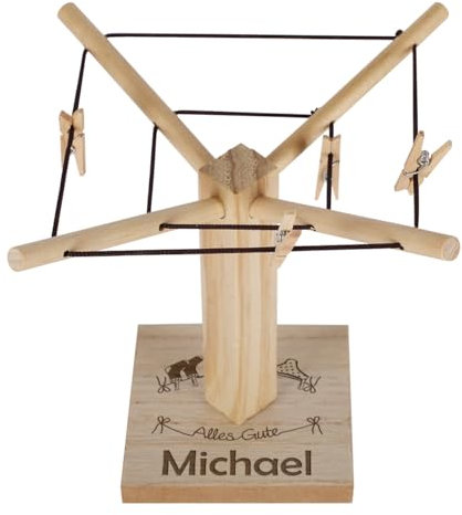 Herz & Heim® Geldgeschenk-Verpackung Gravierte Wäschespinne (Alles Gute)