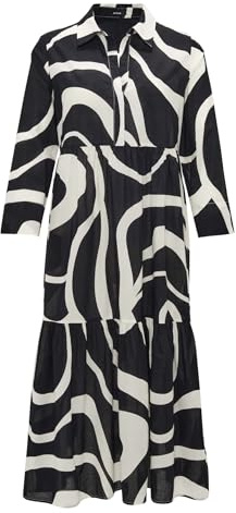 OPUS Damen Maxikleid | Hemdblusenkleid WERANO Flow A-Linie aus BCI Cotton Black, 40
