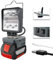 TPDL Lampada a batteria per Bosch Professional 18 V sistema GBA, lampada da lavoro senza fili con connettore USB A & Type-C, faretto LED girevole a 180°, 6 modalità di luminosità, lampada da cantiere