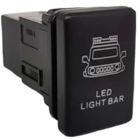 LHVHPKUKAN 1 Stück Schlüsselschalter Auto Orange LED Nebelscheinwerfer Kofferraum Sitzspiegel Heizung Lüfterschalter Druckknopf Passend for Suzuki Jimny 2019 2020 2021(Led Light bar)