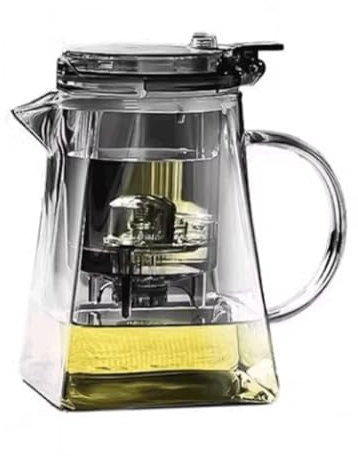 SUREK Removable Glass Teapot Home Teapot With Removable Lid Plastic Tea Infuser Teapot For Tea Party Large Capacity 35.1 oz/1000ml Cleanable