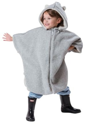 Patulove Auto-Poncho für Kinder – Für Autositz – Kinderwagen – Fahrrad – Mit Abnehmbarer Kapuze – Reflektoren – Warmer Fleece für Winter und Herbst – Bear M
