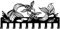 SUPERDANT Porte Clef Mural Carpe Koï Décoratif 10 crochet Noir Organisateur de Porte Clés Porte Clé Mural Décoration Murale de Cuisine Porte Clés Personnalisé Cintre pour Laisse de Chien 15x33cm
