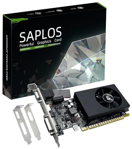 SAPLOS Geforce GTX 705 Graphics Card, 4GB GDDR5 128-bit, HDMI, DVI, VGA, Low Profile, Video Card PC, GPU, PCI Express x16