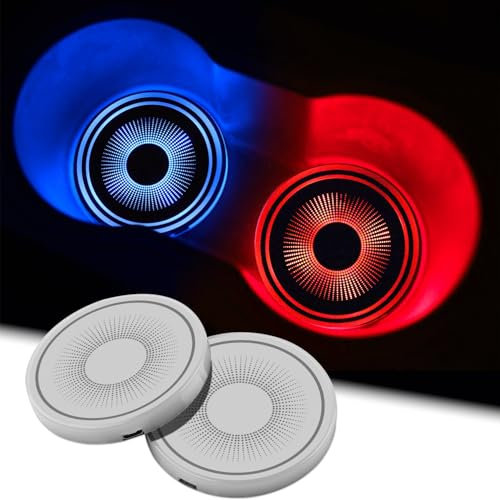 2Pcs LED Car Cup Holder Lights, 7 Colors Light Up Cup Coasters, USB Rechargeable Interior Lighting Accessories for Car Truck Vehicle Decoration