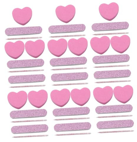Generic Nail Art Tools Kit 20 Sets 60pcs Crystal Heart Sponge Files for Manicure Buffing Strips and Nail Sticks