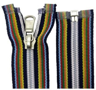 TOMASELLI MERCERIA Cerniera Multicolor Zip Lampo Spirale Bianca – Catena 6, 85 cm, Divisibile