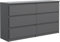 meble masztalerz Kommode Matt mit 6 Schubladen 140 cm, Sideboard Wohnzimmer, Kommode Schlafzimmer H: 78,5cm, B: 138,6 cm, T: 39 cm Kommode mit Schubladen, Schubladenschrank (Anthrazit)
