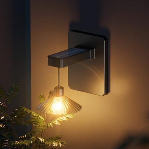 Demiawaking Solarlampen für außen, Solar Wandleuchte mit Bewegungsmelder, Wasserdicht Gartendeko Beleuchtung, Garten Deko Lampe Solarleuchten für Garten, Hof (1 Stück)