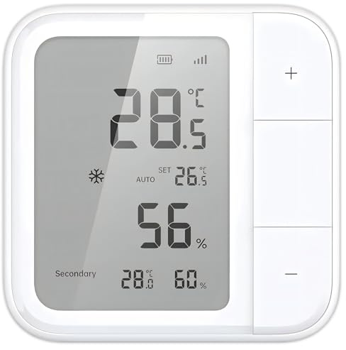 Aqara Klimasensor W100, Smart Temperatur- und Luftfeuchtigkeitsmonitor, Faden- und Zigbee-kompatibel, LCD-Display, 3 Smart-Tasten