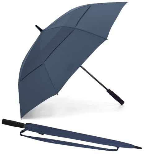RUMBRELLA 55 Golf Umbrella Windproof UV Umbrellas | 55MPH Windproof Large brolly UV Protection Rain Golf Umbrella with EVA Handle