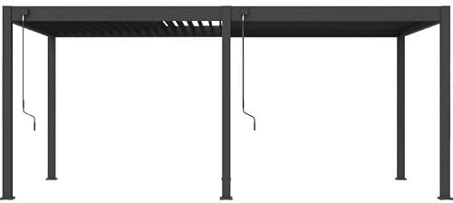 Pergola - Aluminium - OMBREA - Bioklimatisch - Anthrazit - 3x6 m