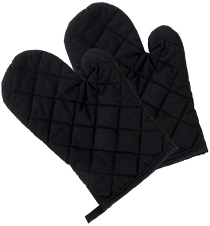 1 Paar Ofenhandschuhe Schwarz,Topflappen Handschuh,Backhandschuhe,Ofenhandschuhe Hitzebestaendig,Topfhandschuhe,Backofenhandschuhe,Oven Gloves,Hitzebeständig Handschuhe Backofen für Kochen, Backen