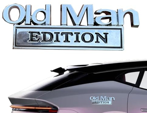 Old Man Edition Emblem | Autoaufkleber für Männer | Old Man Edition Auto-Emblem | 3D-Metall-Aufkleber | Auto Aufkleber Lustige Stoßstangenaufkleber für Seite Oder Heckklappe
