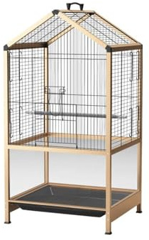 Vogelkäfig Vogelkäfig aus Metall, Goldener Doppel-Zierkäfig, geeignet for Papageien, Kanarienvögel, Loris, Turteltauben und Finken. Große Größe