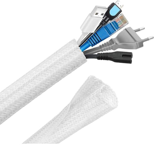 Flexibel 13mm-3 Meter Kabelkanal, Selbstschließend Kabelschlauch Zuschneidbar, Perfekte Kabelmanagement für Computer, Büro und Haushalt