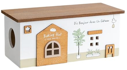 Boîte Organisatrice De Câbles Contenants au Design de Chalet en Bois | Rangement de Câbles Pour , Extérieur, Bureau, Bricolage, Électronique, Garage, Téléphone, Télévision