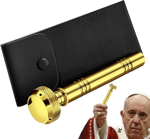 Kohnupierkt Aspersor de agua bendita, rociador religioso de metal, dispensador de líquidos | Olla de agua bendita con bolsa de almacenamiento, herramienta Aspergillum para rituales religiosos