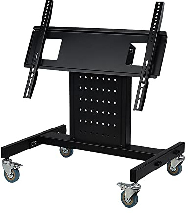 TV Mount Stand, Mobile Rolling Cart with 0-40° Tilt, Universal Brake Wheels, Supports Flat/Curved Screen TVs up to 60 Inches, Holds 99 lbs