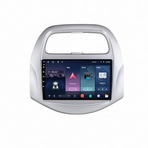 Coche con Carplay Android Auto Inalámbrica para Chevrolet Spark Beat 2018-2019 A-Pple Carplay & Android Auto, Autoradio Portátil Car Play con Pantalla Táctil, 4 Nuclear 2G+32G