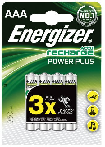 Energizer 635207 Pile Ricambio HR03 AAA, 850 mAh, 4 Pezzi
