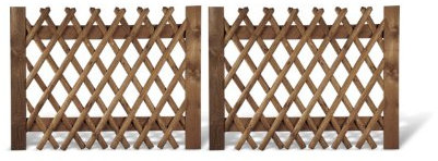 Jägerzaun Doppeltor/Gartentor für Jägerzäune zweiflügelig Holzzaun im Maß 300 x 120 cm (Breite x Höhe) aus Kiefer/Fichte Holz mit brauner Druckimprägnierung