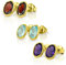 9K (375) Gold & 3mm Oval Amethyst Edelstein Ohrstecker