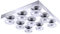 WOFI Deckenleuchte, 9-flammig Serie Carter 9 x LED / 4, 5 W, 38 x 9 x 38 cm, 3000 k, 400 lm, Energieeffizenzklasse A+, chrom 9589.09.01.0000