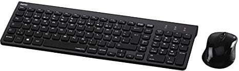 Hama Funk-Tastatur mit Maus Set kabellos (leise Computer-Tastatur mit flachen Tasten, Ziffernblock, deutsches QWERTZ Layout, optische Funk-Maus, 1200 DPI, 8m Reichweite) schwarz