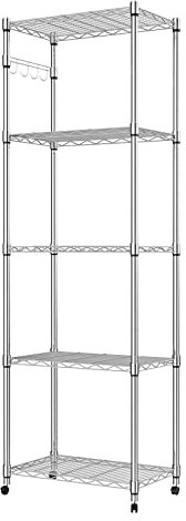 Nakey 5-Ablagen Standregal Metall, Küchenregal mit 5 Regalböden,bis zu 160 kg pro Regalboden, 23.2 x 13.8 x 72 inch (L x W x H)