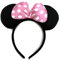 Cerchietto orecchie topolina fiocchetto rosa pois bianchi accessori donna abito Minnie carnevale idea regalo festa
