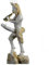 BeautifulGreekStatues PAN Griechischer nackter Gott der Natur Handbemalte Penis Alabaster Statue Skulptur 18cm