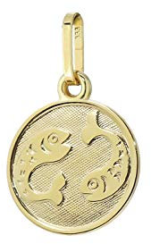 NKlaus Fische Sternzeichen 333 8 Karat Gelbgold 12mm Kettenanhänger Horoskop Zodiak 9136