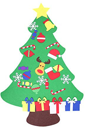 JMAHM Filz Weihnachtsbaum Kleinkind Kinder DIY Weihnachtsbaum Wanddekoration Ornamente Künstliche Weihnachtsbäume für Weihnachtsgeschenke (Weihnachtsglocke)