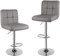 bigzzia Taburete de Bar Juego de 2, Taburetes Altos de Cocina, Cuero Sintético Silla de Bar Regulable en Altura con Respaldo y Reposapiés, Giratorio en 360°, para Cocina, Mostrador, Bar, Gris