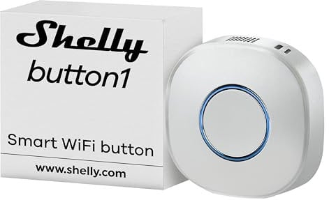 Shelly Button1, Wi-Fi Botón Smart Blanco, Automatización De Hogar, iOS Android App, Indicación LED, Control Remoto Y Activación/Desactivar Diferentes Dispositivos Sin Móvil, Control De Luces