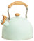 1pc Wooden-Handled Whistle Kettle Food-Grade Boiling Teakettle with Automatic Whistle for Home Use Stylish and Convenient Design for Gas and Induction Stoves