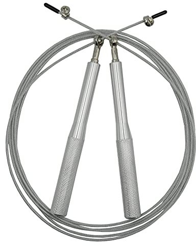 twinsailors Springseil Silber - für Erwachsene und Kinder, high speed 360° Kugellager, Länge einstellbar, ANTI- Rutsch Aluminiumgriffe, Ausdauertraining, Speed Rope Fitness Zubehör & Sport