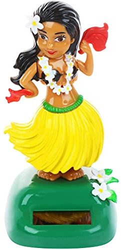 J-ouuo Auto Dashboard Spielzeug, Solar Hawaiianische Tanzfigur Auto Dashboard Ornament mit Sonnenkollektor, Schütteln Kopf Puppe Tanzen Figur Spielzeug Autodekoration