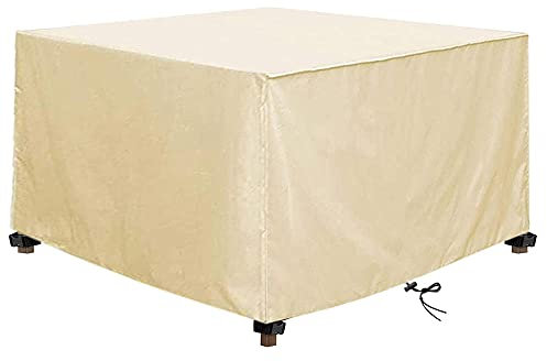 Abdeckung für Gartenmöbel,200x140x110cm(78.7x55.1x43.3in) Rattan Möbelbezug 420D Oxford wasserdichte Anti-UV Staubfest Sitzgruppe Möbelsets Schutzhülle,​für Gartentische Terrassenmöbel，Beige