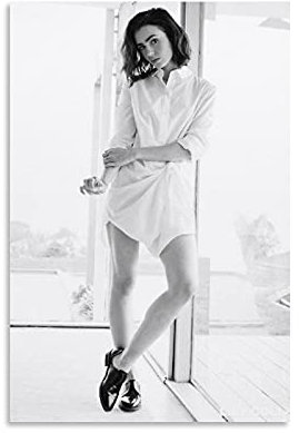Poster, Schauspielerin Lily Collins Stern, Wandkunst, Poster und Kunstdruck auf Leinwand, modernes Familienschlafzimmer, ästhetische Dekoration, 20 x 30 cm