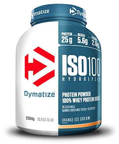 Dymatize ISO 100 Hydrolyzed Orange Ice Cream 2264g - Whey Protein Hydrolysat + Isolat Pulver