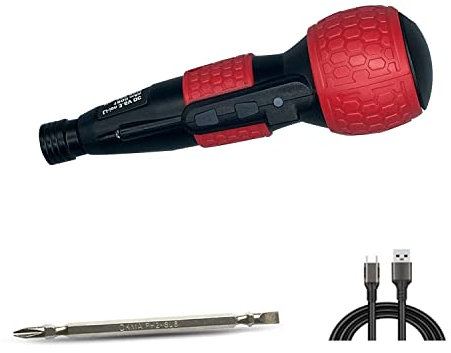 SHENHAOXU 3.6V Cordless Electric Screwdriver Rechargeable portable Mini Rotary Home Gadget,Automatic Manual all in one with LED Light and USB-C Charging Cable RED
