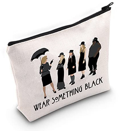 WZMPA TV-Serie Make-up-Tasche für TV-Show-Fans, Geschenk zum Tragen von Schwarzem, Reißverschluss-Tasche für Frauen und Mädchen, Something Black, Gr