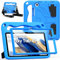 DUZZONA Kids Case with Built-in Screen Protector for Samsung Galaxy Tab A8 10.5 Inch 2022 (SM-X200/X205/X207), Light Weight ShockProof Tab A8 Protective Kids Case with Shoulder Strap, Blue