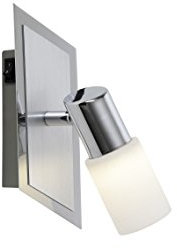 lightling Wandstrahler Wandspot Clark, verstellbare Wandleuchte, Chrom matt metall, Glas weiß mattiert, inkl. LED 4.3W, 7 x 20 cm